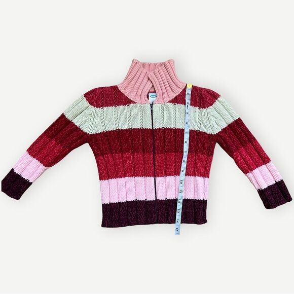 Old Navy Girls Toddler Kids Zip Up Pink Striped Collared Sweater. 3. 3T. - Picture 4 of 5